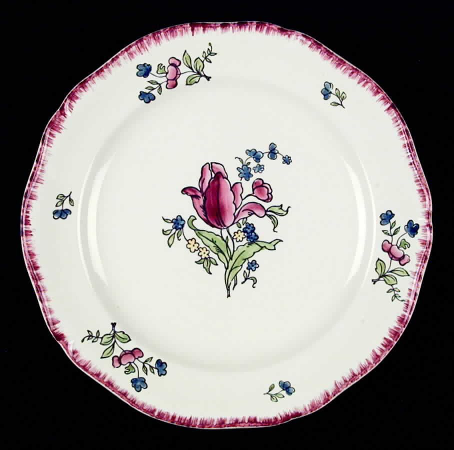 Lorraine Rose Red Dinner Plate by Faiencerie De Gien-1