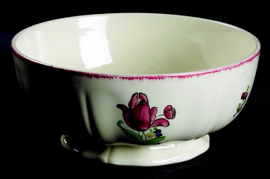 Lorraine Rose Red 9" Salad Serving Bowl by Faiencerie De Gien-1