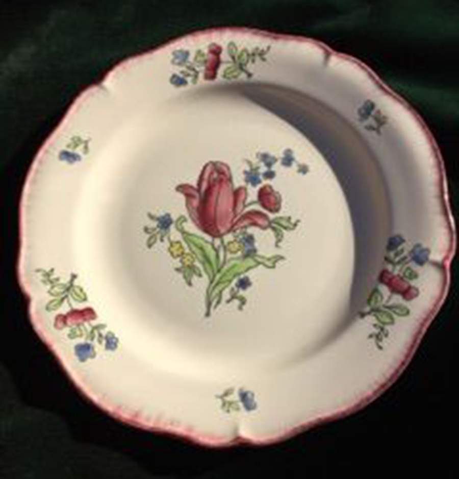 Lorraine Rose Red Dessert/Pie Plate by Faiencerie De Gien-1