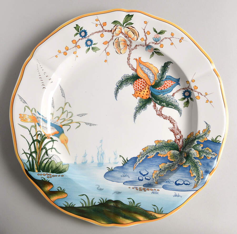 Magellan 12" Chop Plate (Round Platter) by Faiencerie De Gien-1
