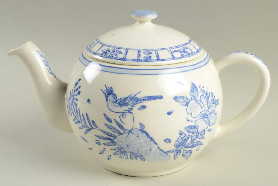 Oiseau Bleu Teapot & Lid by Faiencerie De Gien-1