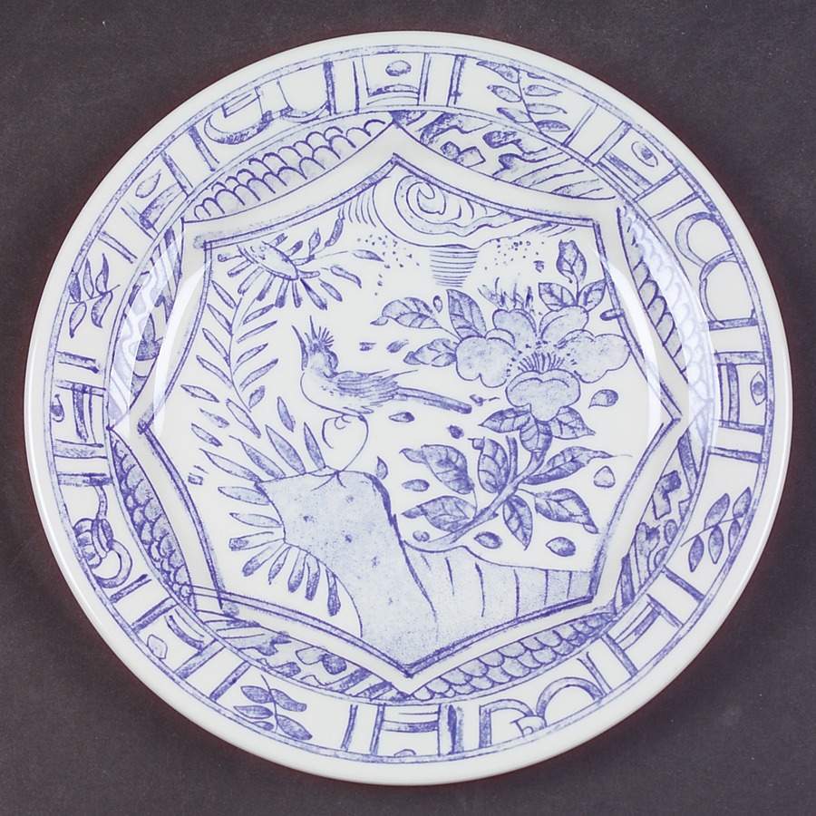 Oiseau Bleu Canape Plate by Faiencerie De Gien-1