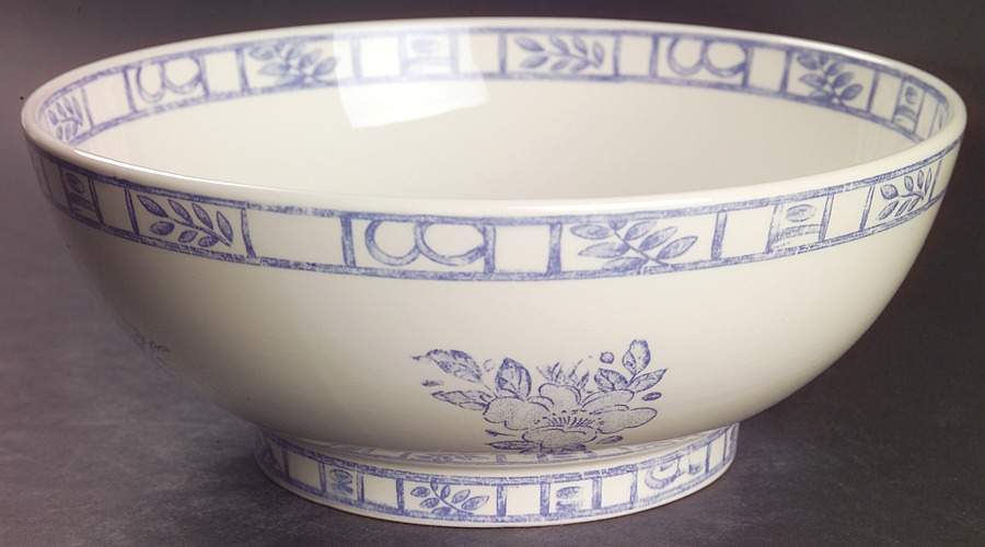 Oiseau Bleu 9" Round Vegetable Bowl by Faiencerie De Gien-1