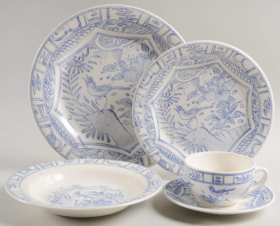 Oiseau Bleu 5 Piece Place Setting by Faiencerie De Gien-1
