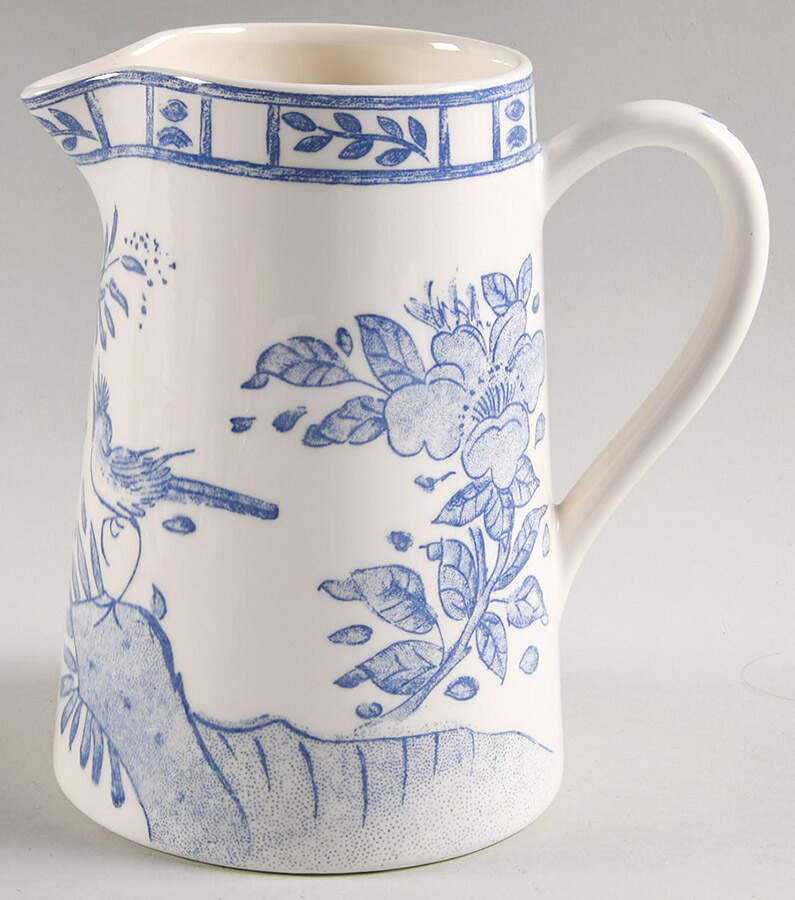 Oiseau Bleu Coffee Pot No Lid by Faiencerie De Gien-1