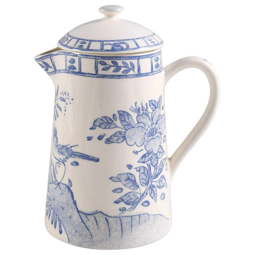 Oiseau Bleu Coffee Pot & Lid by Faiencerie De Gien-1