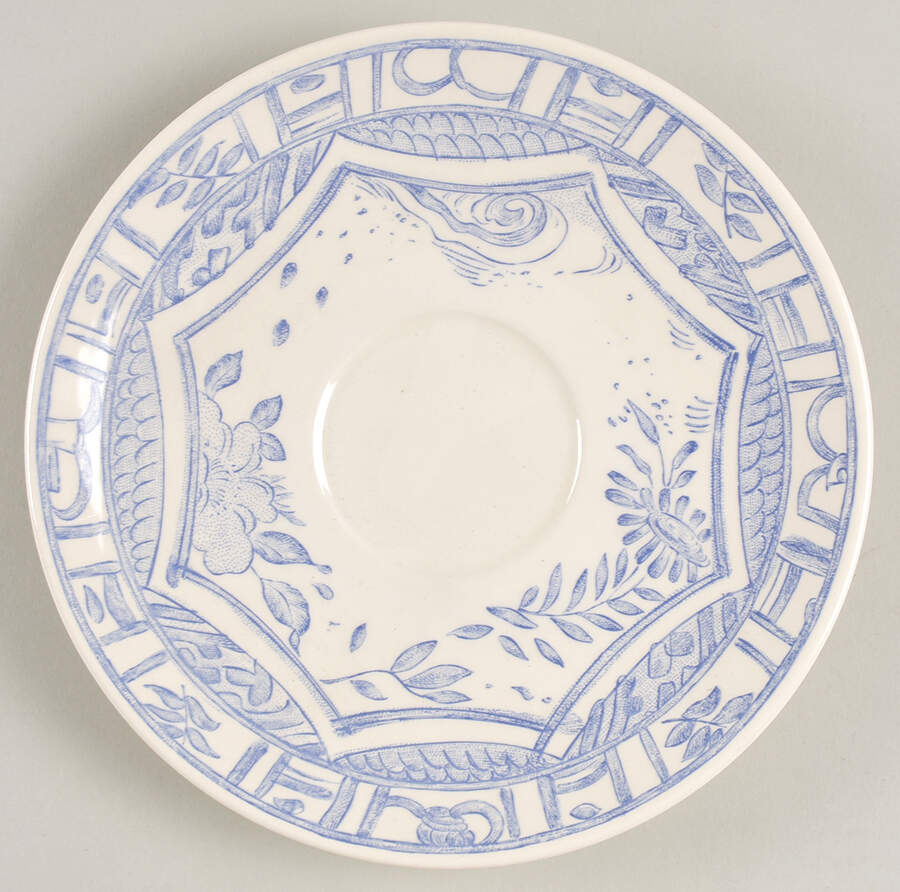 Oiseau Bleu Saucer for Breakfast Cup by Faiencerie De Gien-1