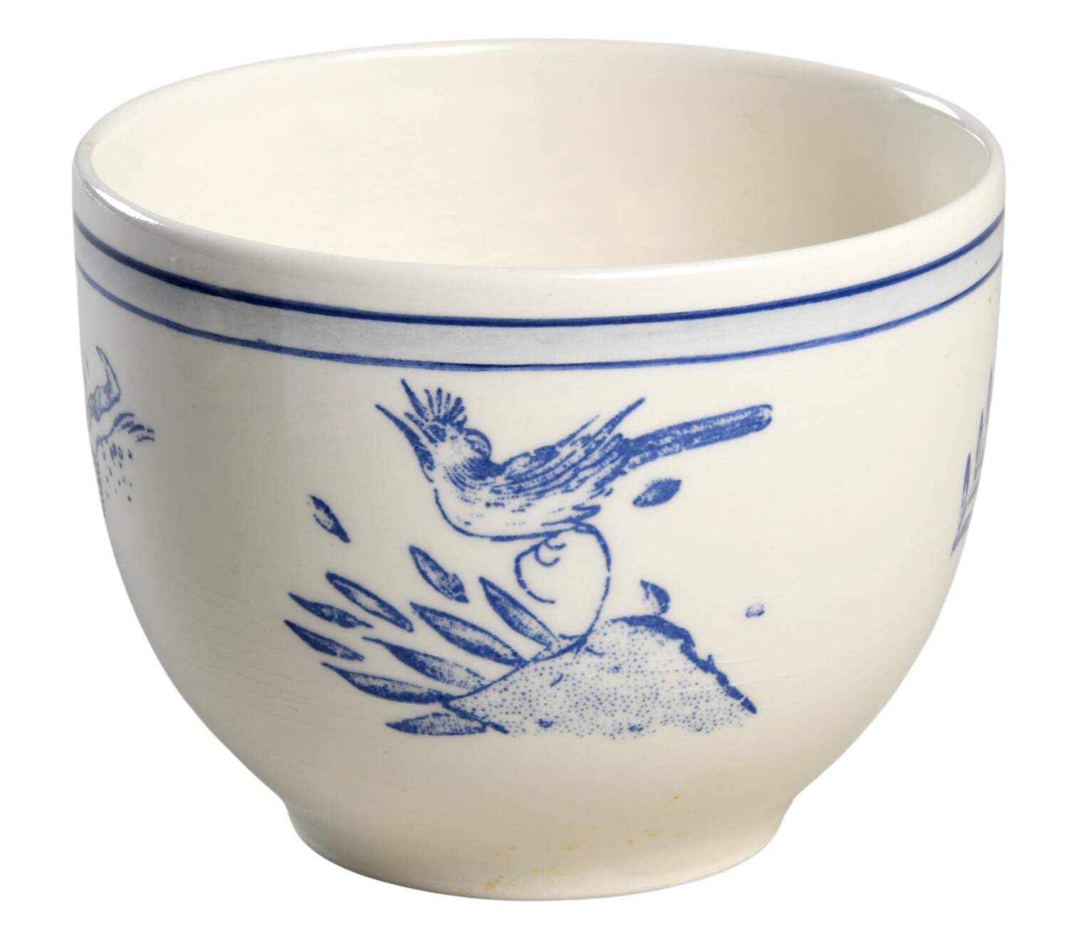 Oiseau Bleu Sugar Bowl No Lid by Faiencerie De Gien-1