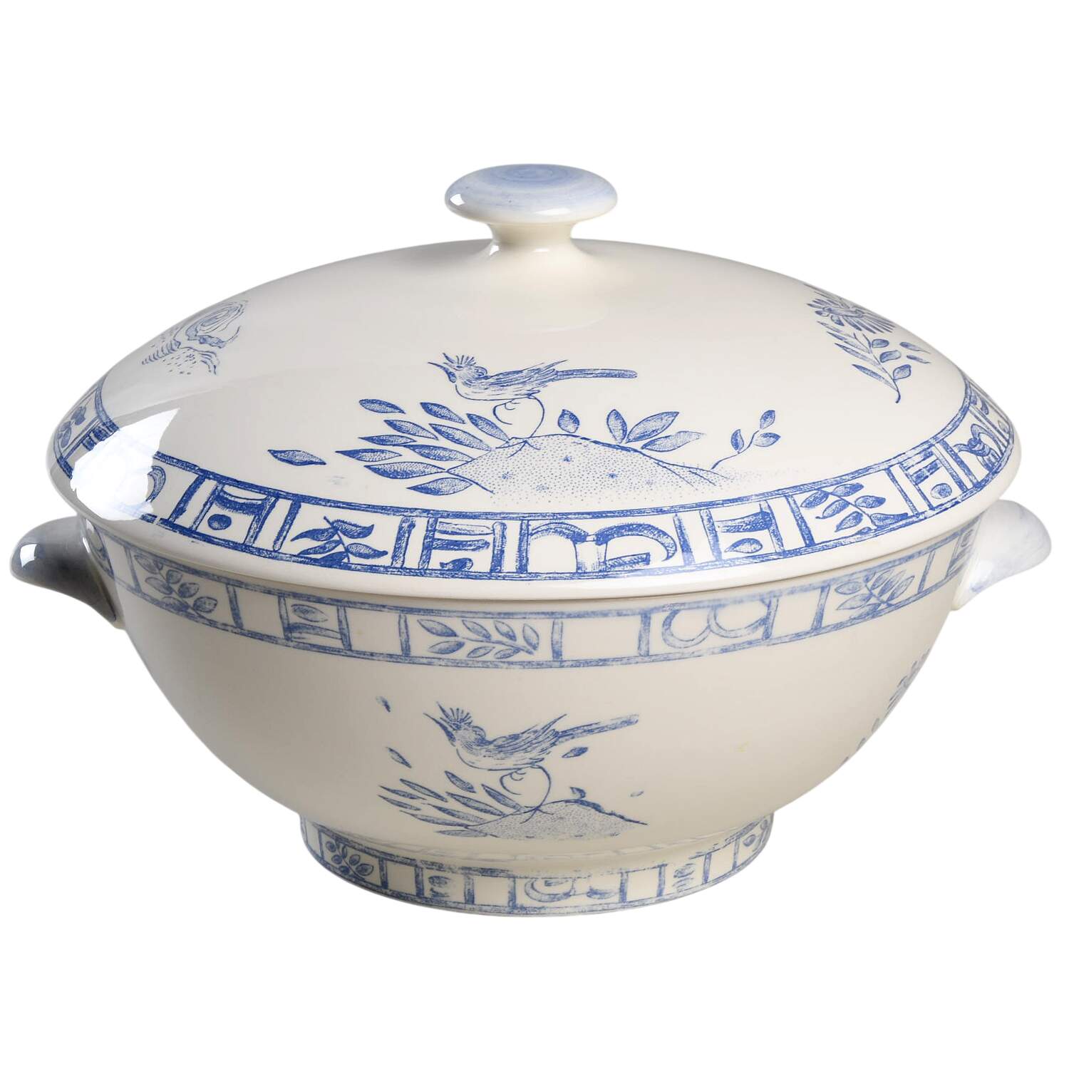 Oiseau Bleu Tureen &  Lid by Faiencerie De Gien-1