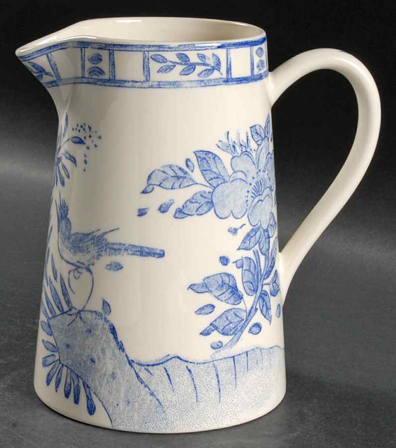 Oiseau Bleu 32 Oz Pitcher by Faiencerie De Gien-1