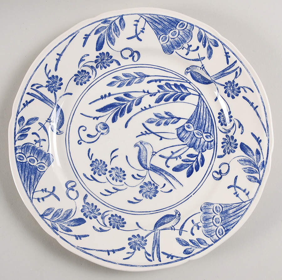 Oiseau Lyre Dinner Plate by Faiencerie De Gien-1