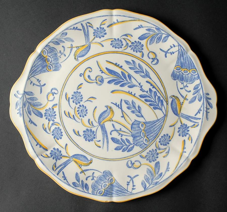 Oiseau Lyre Handled Cake Plate by Faiencerie De Gien-1