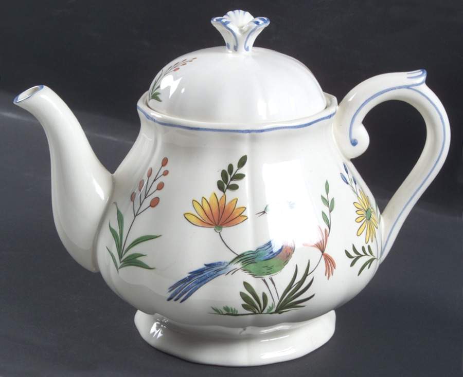 Oiseaux de Paradis Teapot & Lid by Faiencerie De Gien-1
