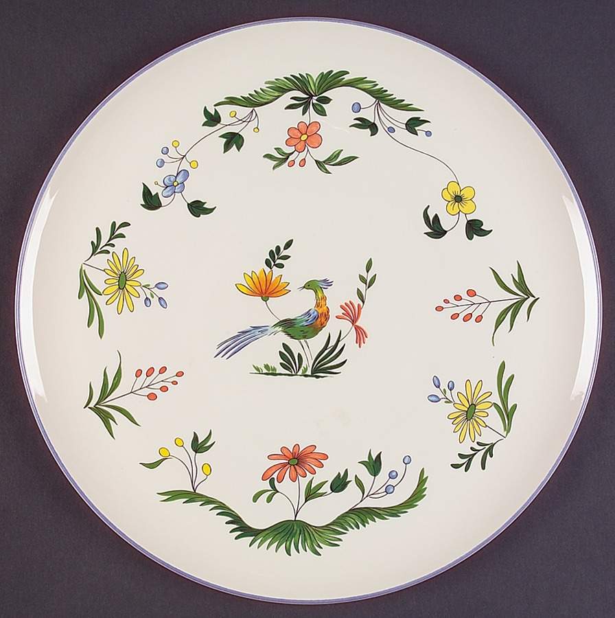 Oiseaux de Paradis Tart Dish by Faiencerie De Gien-1