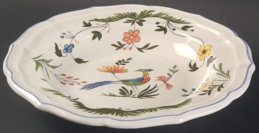 Oiseaux de Paradis Rim Soup Bowl by Faiencerie De Gien-1