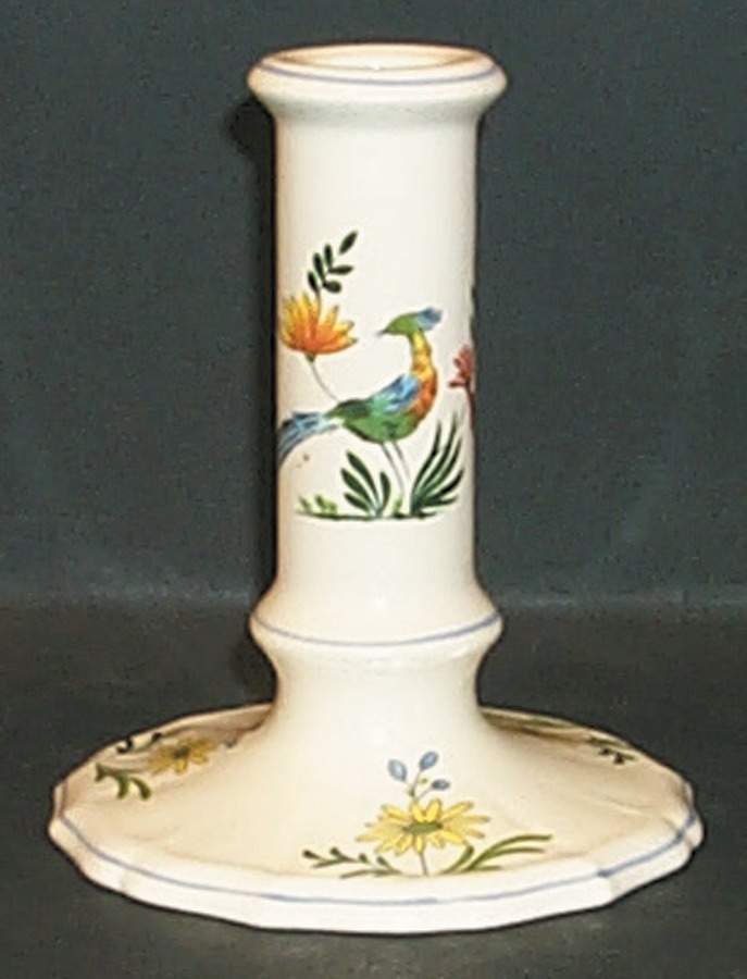 Oiseaux de Paradis Single Light Candlestick by Faiencerie De Gien-1