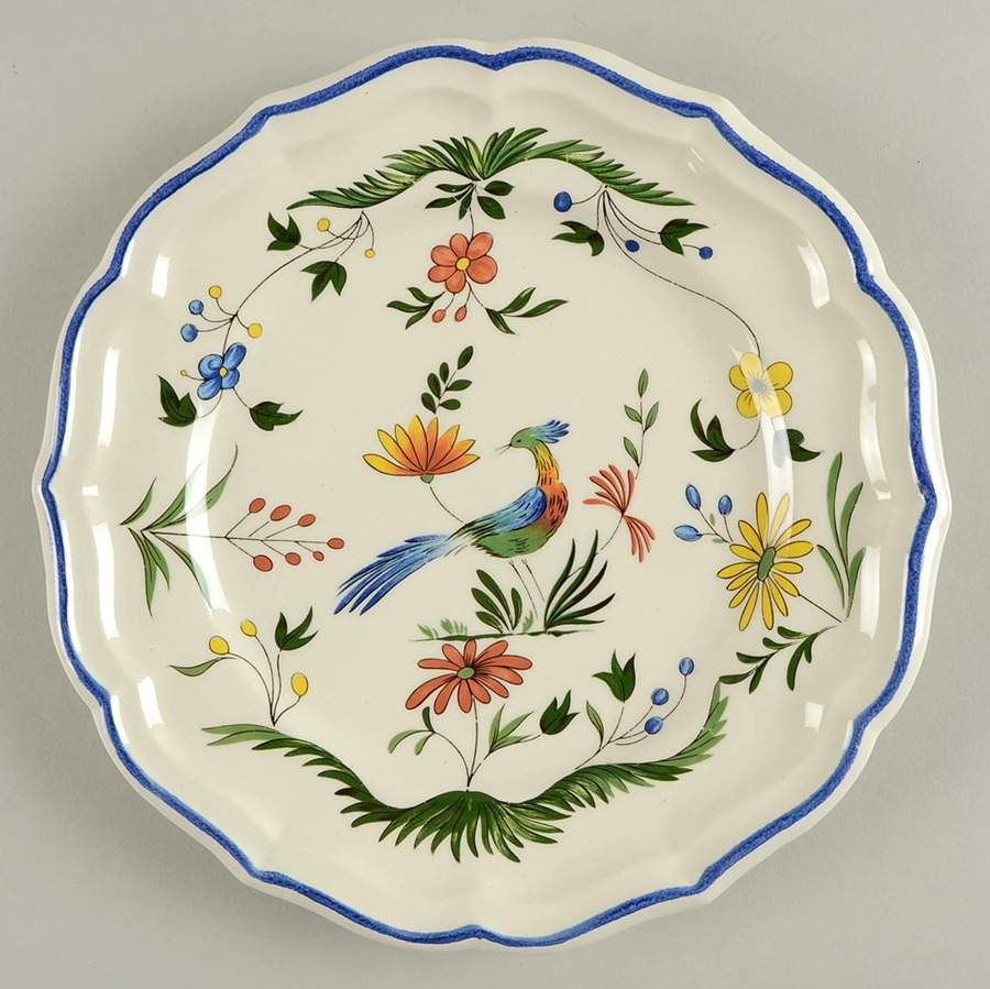 Oiseaux de Paradis Luncheon Plate by Faiencerie De Gien-1