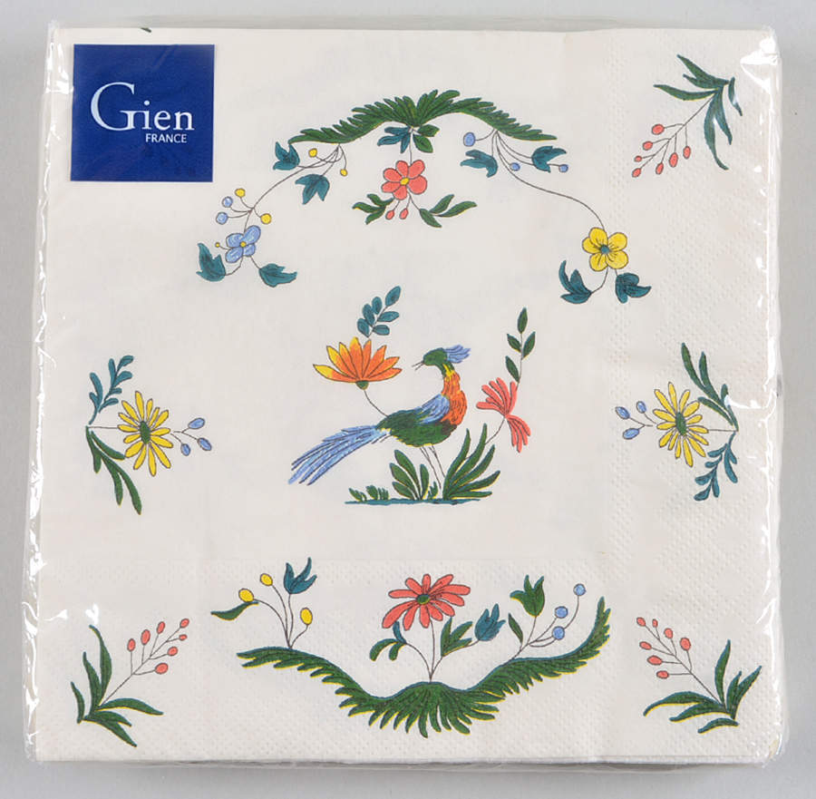 Oiseaux de Paradis Package of Paper Luncheon Napkins by Faiencerie De Gien-1