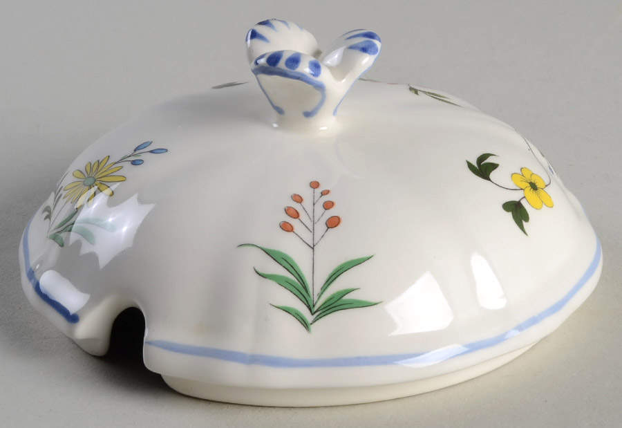 Oiseaux de Paradis Lid for Sugar Bowl by Faiencerie De Gien-1