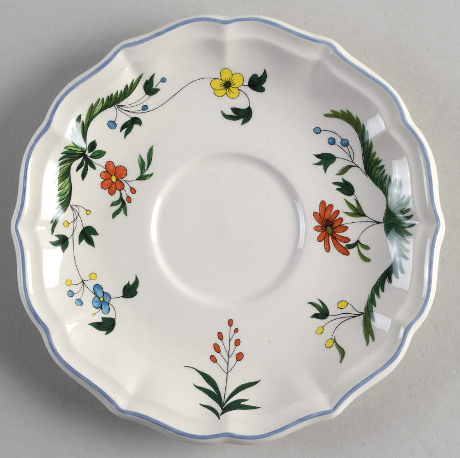 Oiseaux de Paradis Saucer for Jumbo Cup by Faiencerie De Gien-1