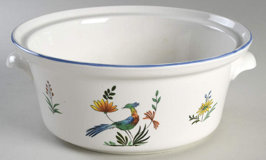 Oiseaux de Paradis 1.75 Qt Round Covered Casserole No Lid by Faiencerie De Gien-1