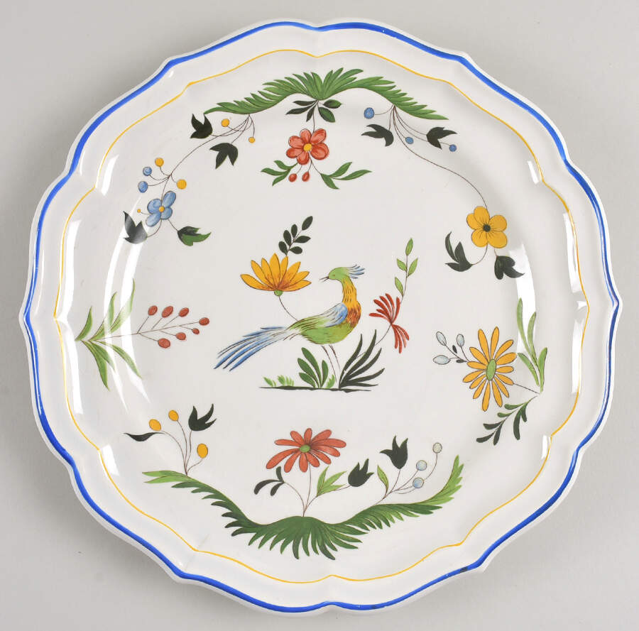 Oiseaux de Paradis Dinner Plate by Faiencerie De Gien-1