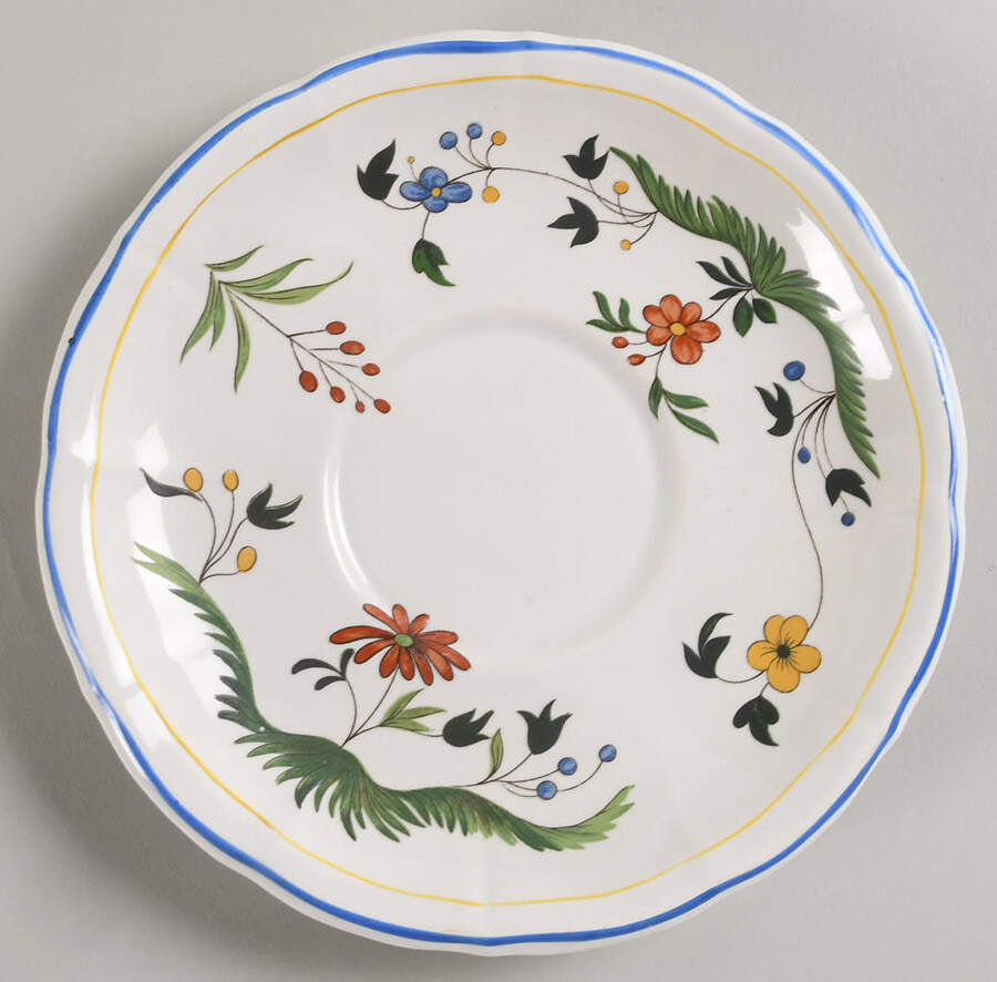 Oiseaux de Paradis Saucer for Oversized Cup by Faiencerie De Gien-1