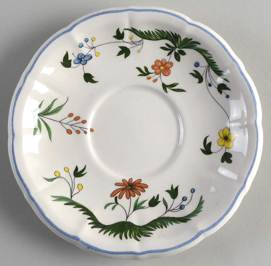 Oiseaux de Paradis Saucer for Breakfast Cup by Faiencerie De Gien-1