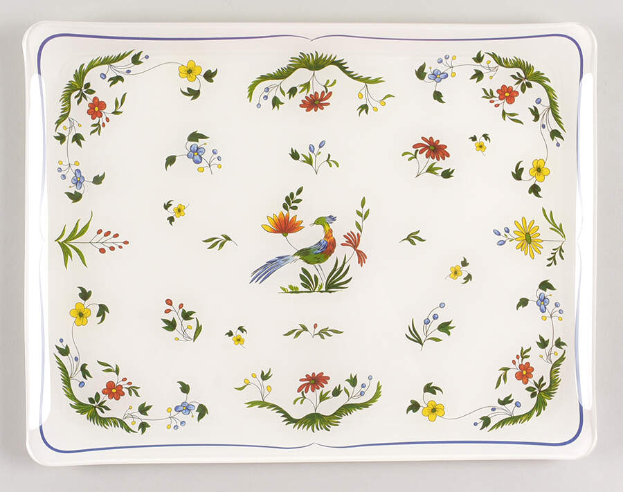 Oiseaux de Paradis 14" Acrylic Rectangular Tray by Faiencerie De Gien-1