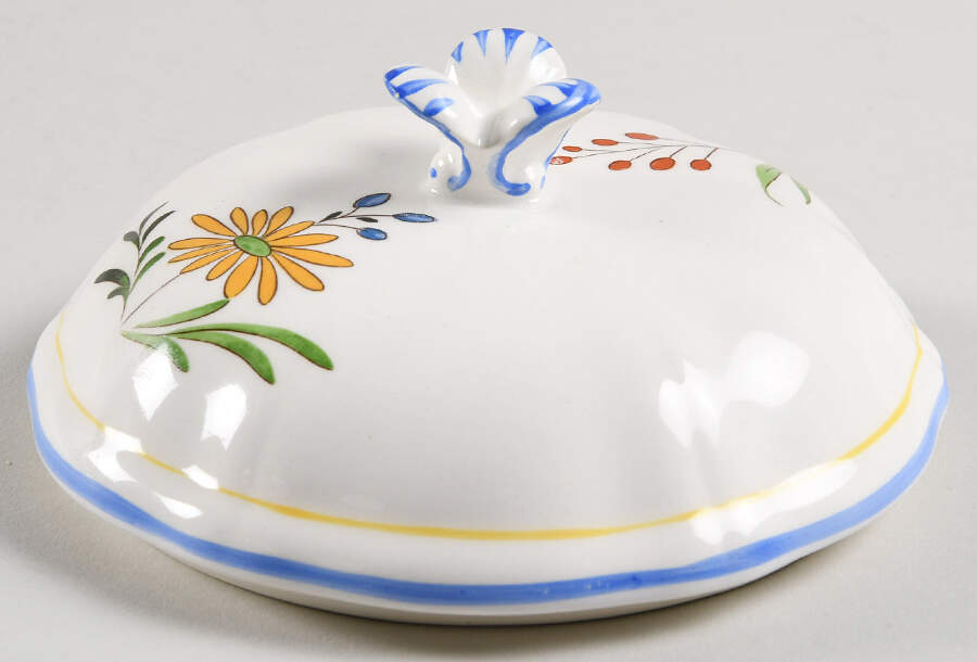 Oiseaux de Paradis Lid for Sugar Bowl by Faiencerie De Gien-1