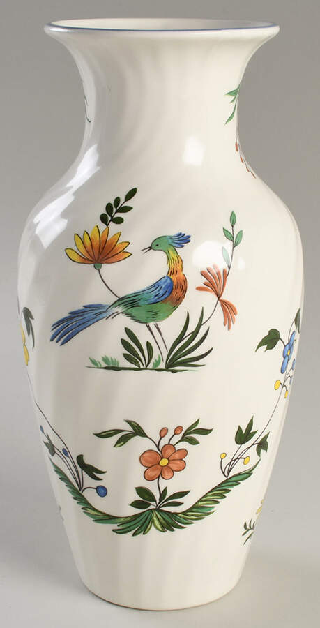 Oiseaux de Paradis 10" Vase by Faiencerie De Gien-1