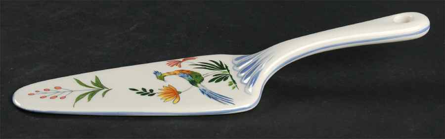 Oiseaux de Paradis Solid Ceramic Pie/Cake Server by Faiencerie De Gien-1
