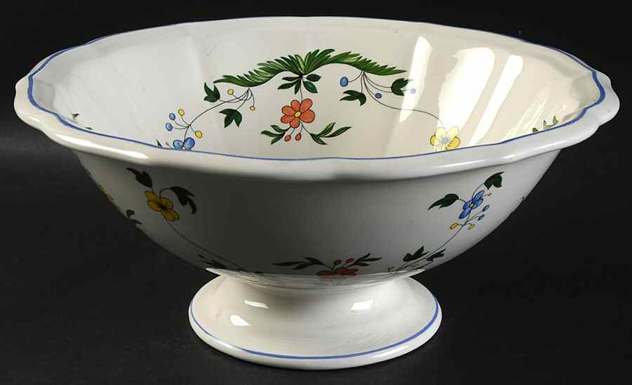 Oiseaux de Paradis 11" Round Vegetable Bowl by Faiencerie De Gien-1