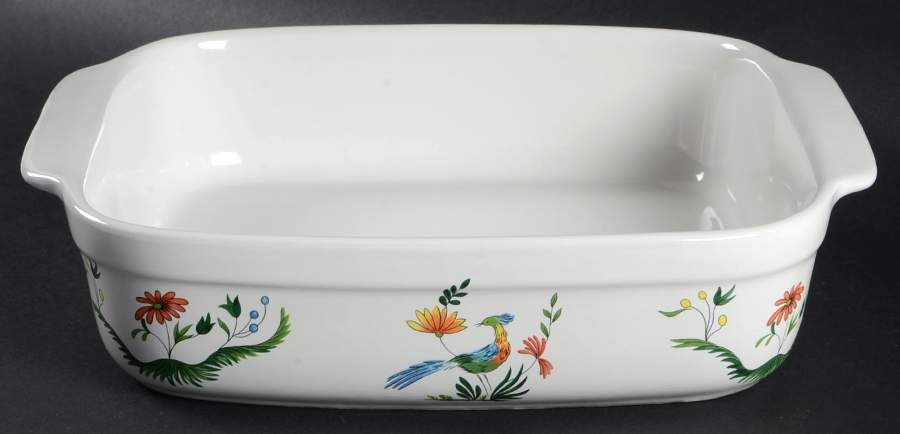 Oiseaux de Paradis 10" Square Baker by Faiencerie De Gien-1
