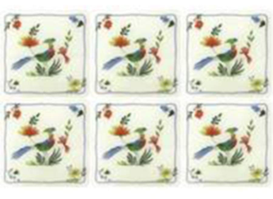 Oiseaux de Paradis Acrylic Coaster by Faiencerie De Gien-1