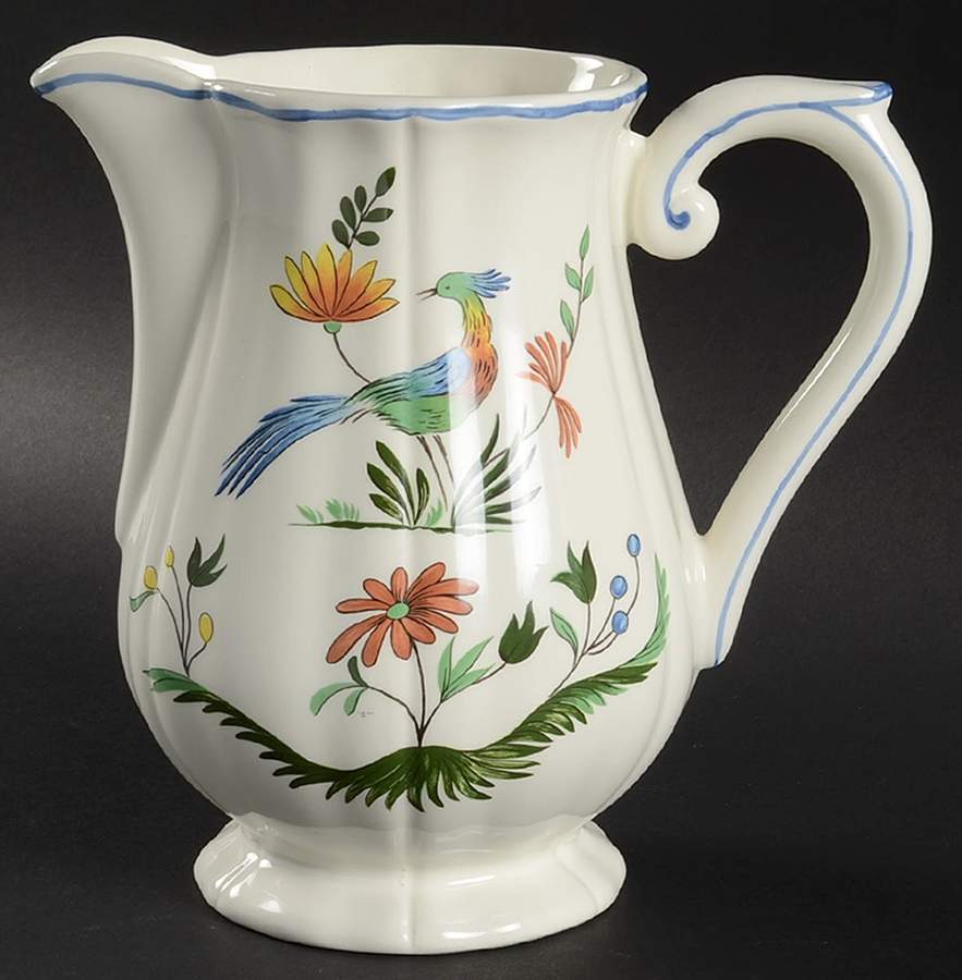 Oiseaux de Paradis 42 Oz Pitcher by Faiencerie De Gien-1