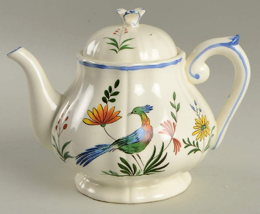 Oiseaux de Paradis Mini Teapot & Lid by Faiencerie De Gien-1