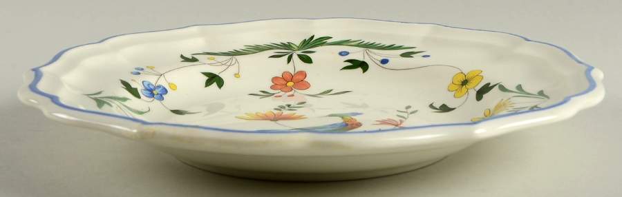 Oiseaux de Paradis Large Rim Soup Bowl by Faiencerie De Gien-1