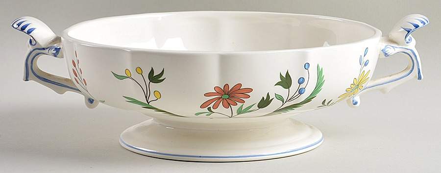 Oiseaux de Paradis Round Vegetable No Lid by Faiencerie De Gien-1