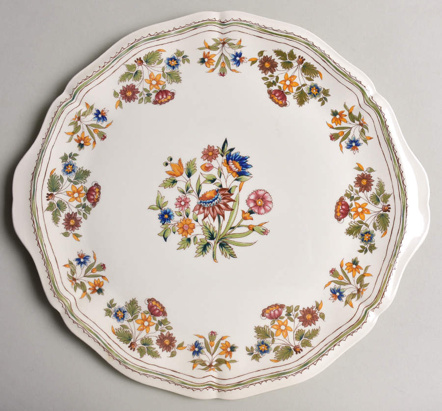 Olerys Handled Cake Plate by Faiencerie De Gien-1