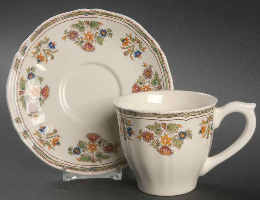 Olerys Flat Cup & Saucer Set by Faiencerie De Gien-1