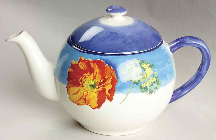 Outremer Teapot & Lid by Faiencerie De Gien-1