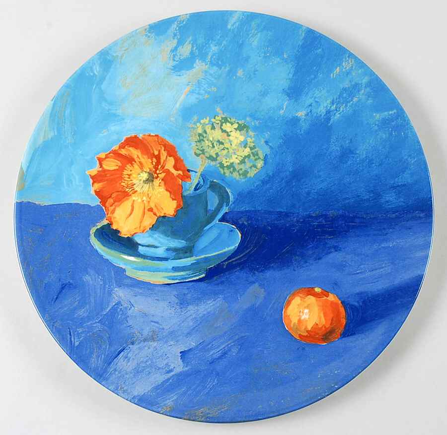 Outremer Cake Plate by Faiencerie De Gien-1