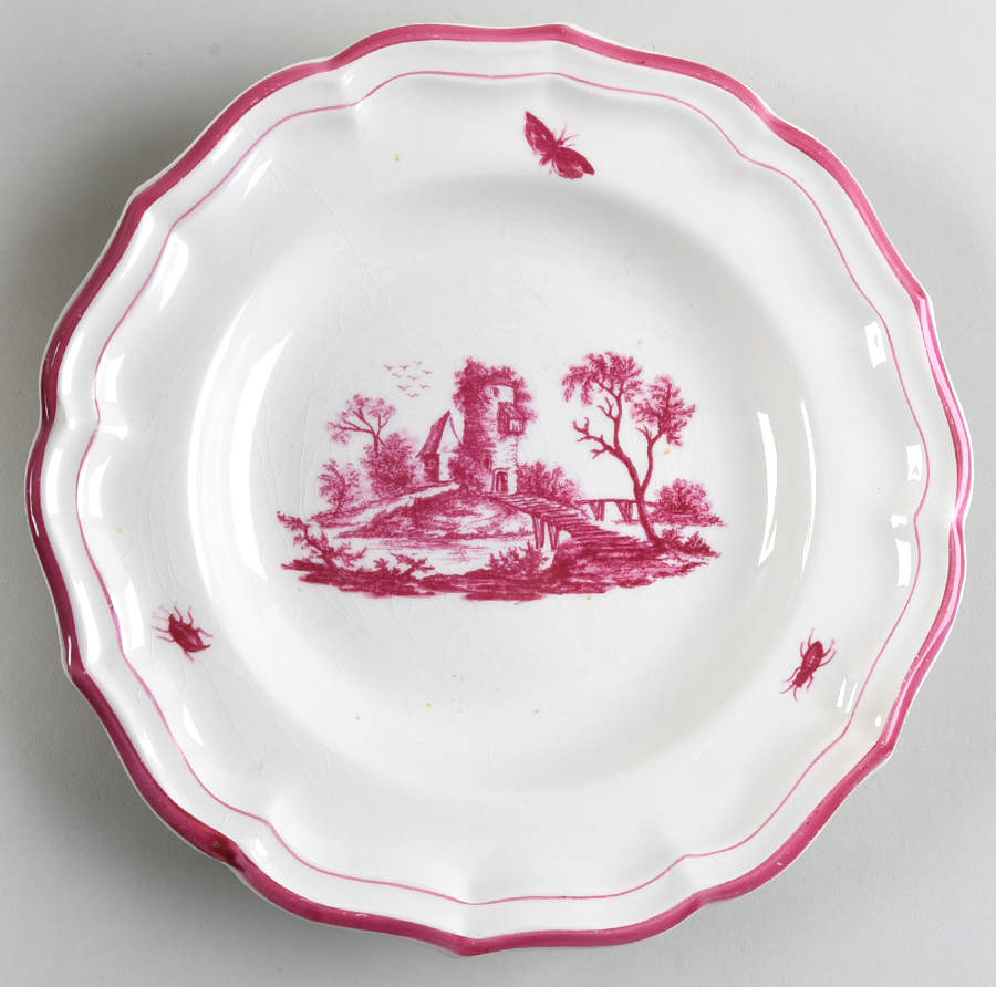 Paysages Rose Luncheon Plate by Faiencerie De Gien-1
