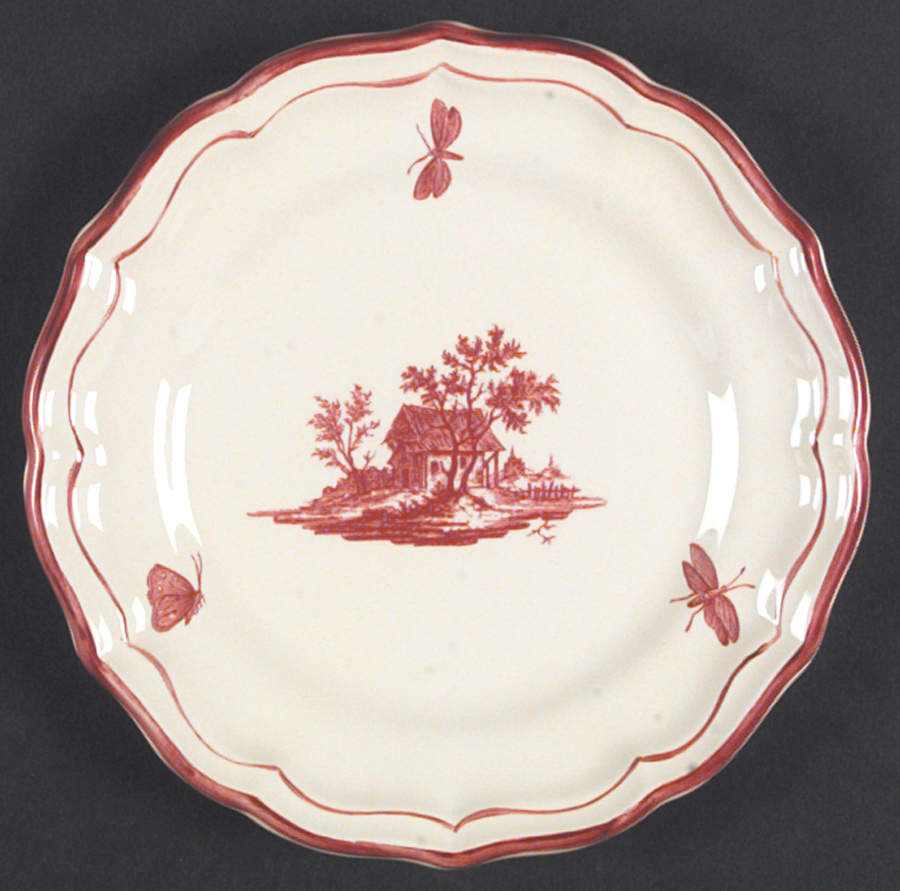 Paysages Rose Salad Plate by Faiencerie De Gien-1