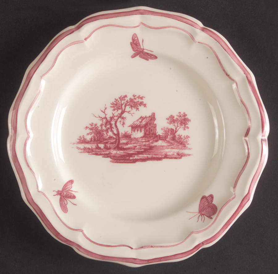 Paysages Rose Bread & Butter Plate by Faiencerie De Gien-1