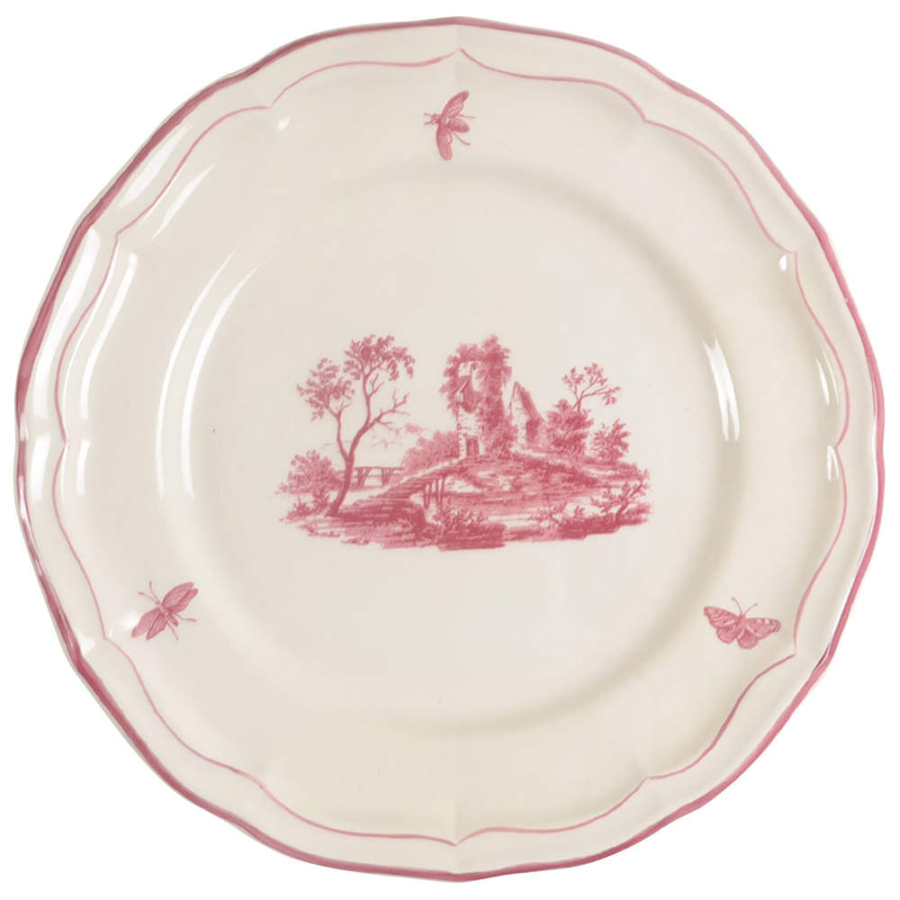 Paysages Rose Dinner Plate by Faiencerie De Gien-1