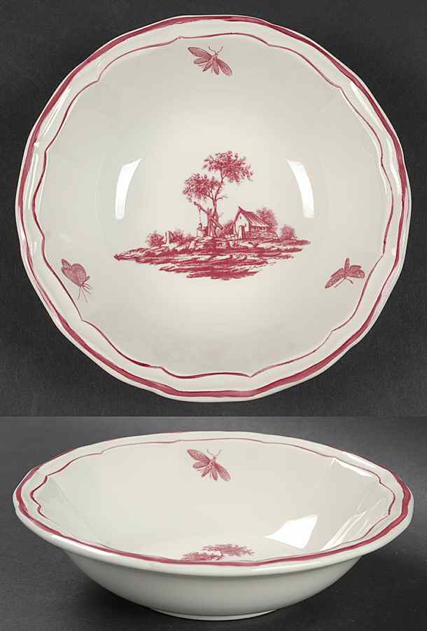 Paysages Rose Coupe Cereal Bowl by Faiencerie De Gien-1