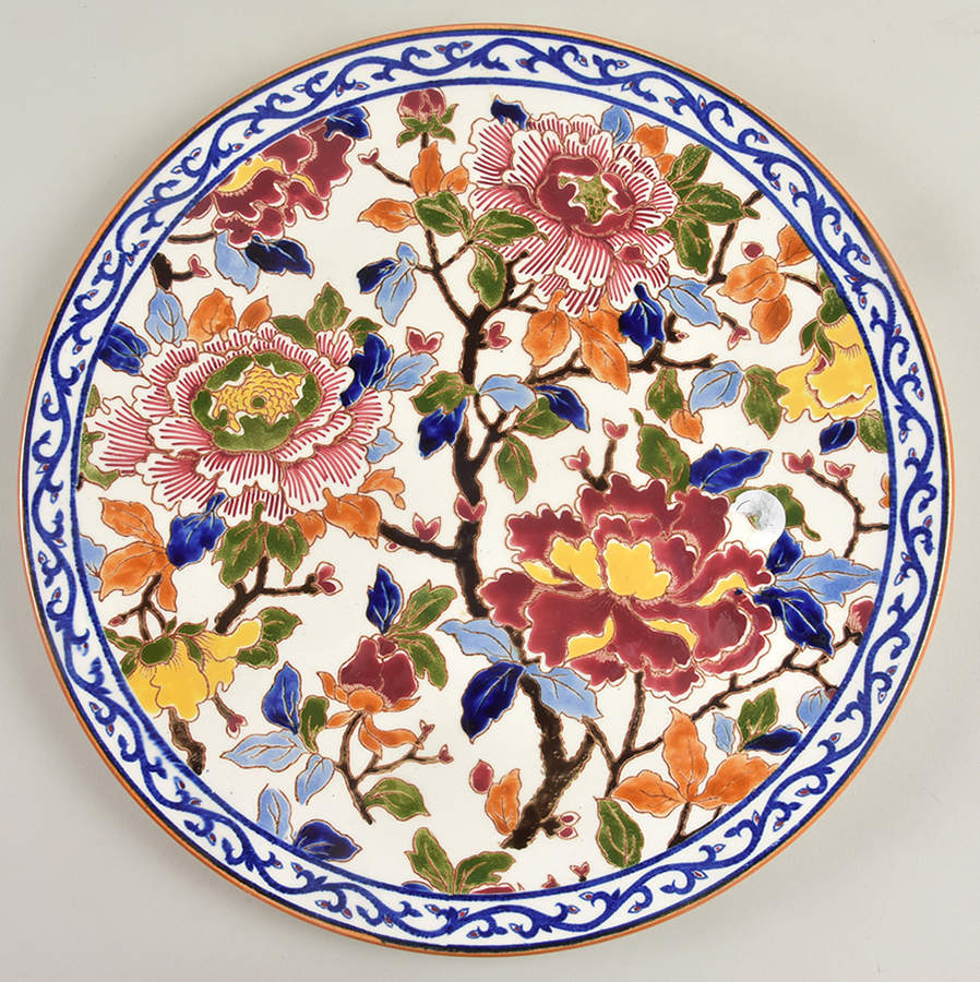 Pivoines Cake Plate by Faiencerie De Gien-1