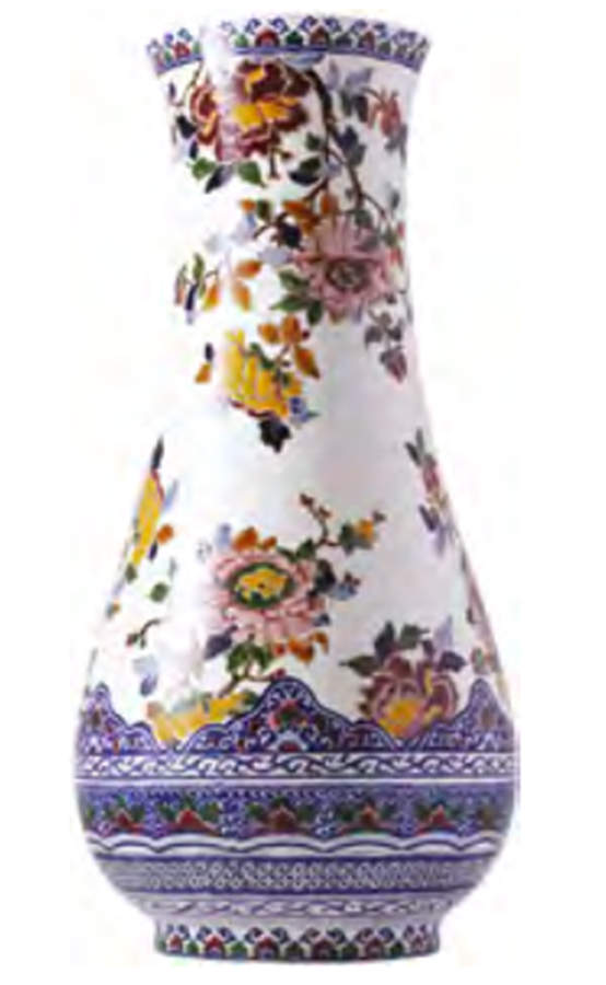 Pivoines 24" Vase by Faiencerie De Gien-1